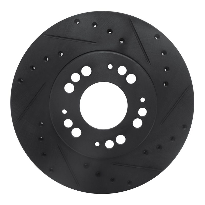 Dodge STEALTH Brake Rotor (1) - Front Right - R1 Concepts - Drilled & Slotted - Black - `91-`04